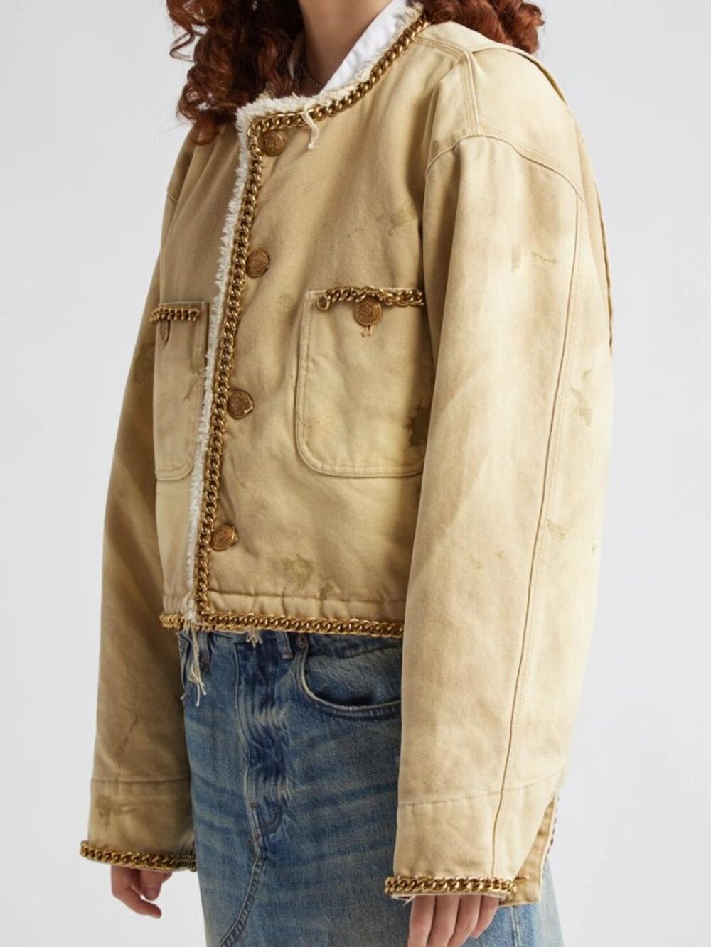 R13 NWOT Cropped jacket Khaki S
